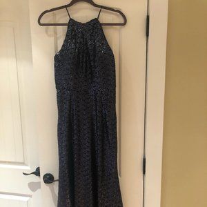 Bill Levkoff Navy Sequin Gown, Size 10
